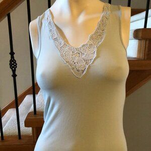 Nordstrom Intimates Sleeveless V Neck Modal SpandexTank Top Soft Green Sz M